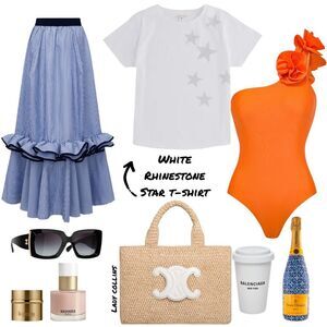 White Rhinestone Star T-Shirt